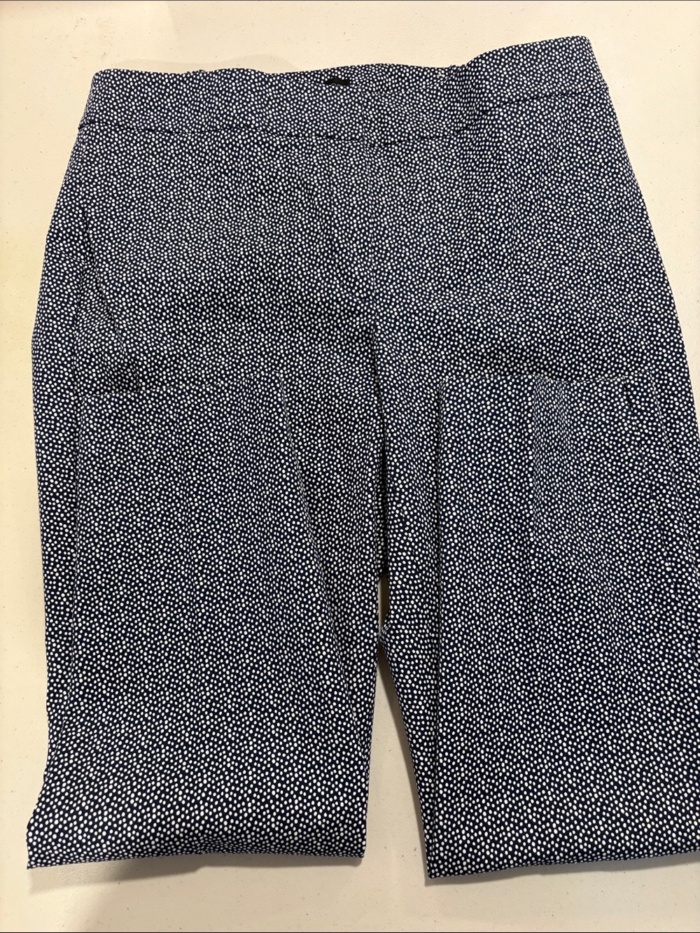 Talbots Chatham Ankle Navy and White Micro Dot Ponte Pants